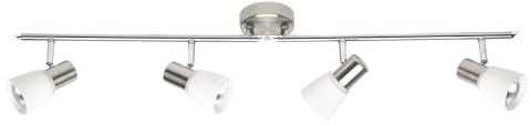 Lightbox drehbares Spotrohr im Lauhaus Stil - 15 x 81 x 17 cm - | Spotrohr, schwenkbar, 15 x 81 cm, 4 x E14, max. 40 W, eisen/chrom/weiß