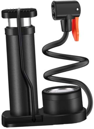YARNOW Bomba de Aire Medidor para Coche y Motocicleta Bomba de Inflado Manual para Neumáticos Práctica para Uso Diario