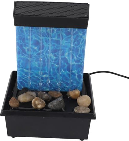 LED-beleuchteter Wasserfall-Tischbrunnen, Wasserfall-Lichtshow, Tischbrunnen mit Natürlichen Flussfelsen, 5-V-USB-Kabel für Büro und Schlafzimmer