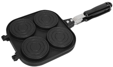 Gavigain Grilled Cheesus Sandwich Press, Double Sided Pancake Pan Aluminum Anti Stick Sandwich Maker Press Portable Flip Pan for Outdoor Camping Home Kitchen Breakfast