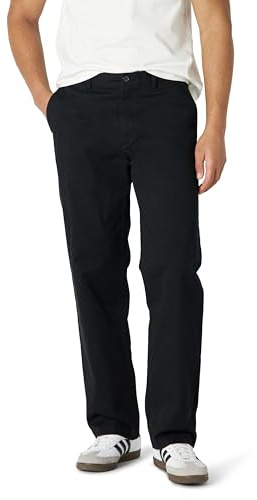 Amazon Essentials Men's Relaxed-Fit Cotton Chino Pant, Black, 36Wx30L