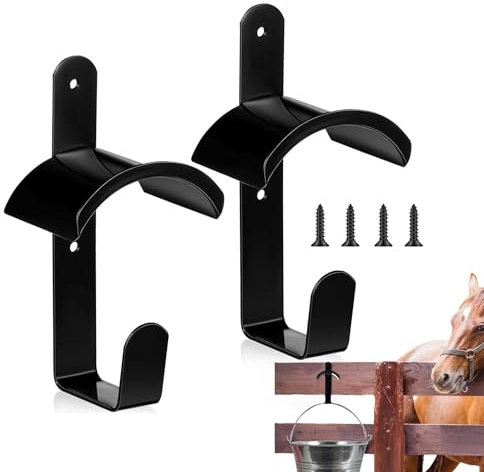Generisch Zaumzeughalter für, Zaumzeughalter aus Metall - Trensenhaken Trensenhalter | Halfter-Aufhänger mit Schrauben, 2 Stück Wandhaken, Aufbewahrungsorganisator, Pferdestall-Zubehör