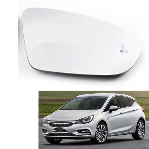 ZDDYUU Spiegelglas Ersatz für Opel/Vauxhall Astra K 2015 2016 2017 2018 2019, Auto Rückspiegelglas Seitenspiegel Beheiztem Flügelspiegelglas Tür Außenspiegel Glas,Right