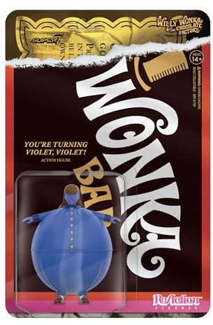 Super7 Willy Wonka und die Schokoladenfabrik Violet Beauregarde Blueberry, 9,5 cm große Willy-Wonka-Actionfigur, Klassische Film-Sammlerstücke und Retro-Spielzeug