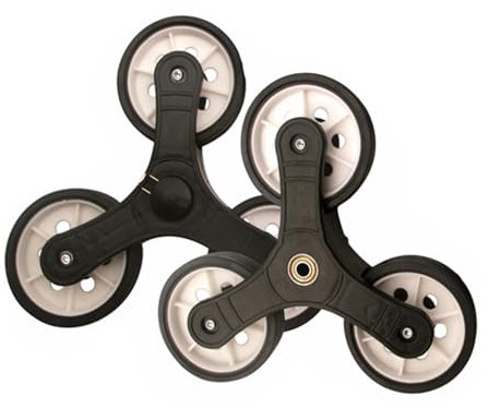 TopHomer Confezione da 2 ruote per carrello per salire le scale, carrello a 3 ruote, resistente, ricambio per mobili, lavanderia, carrello della spesa (modello B)