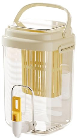 Fangxuee Hervidor de Agua Fría con Grifo, Jarra para Jugo, Dispensador de Bebidas de Plástico para el Hogar, Recipiente para Bebidas con Filtro de 2L A