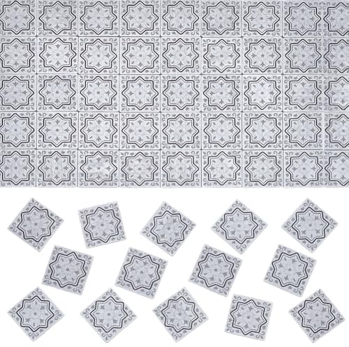 FINGERINSPIRE 160 mini baldosas de suelo de doble cara de madera para casa de muñecas azulejos cuadrados blancos para casa muñeca escala 1/12 muebles miniatura madera accesorios para casa muñeca
