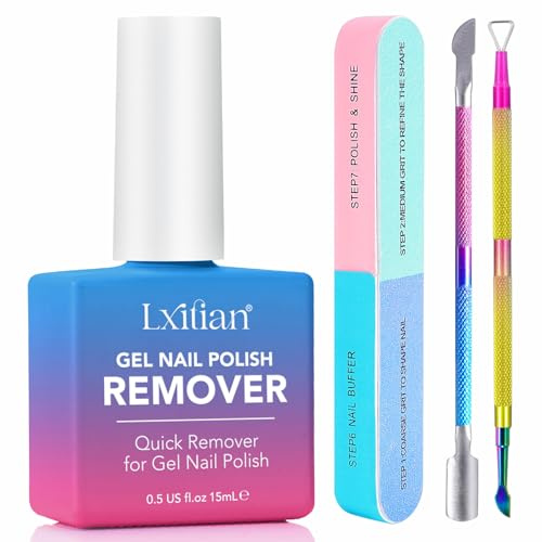 Gel-Nagellackentferner, 1 Stück Gel Polish Remover for Nails, schnelles und einfaches Entfernen in 3–5 Minuten, keine Folie, kein Einweichen, inklusive buntem Set – 15 ml (15ml (1 Stück))
