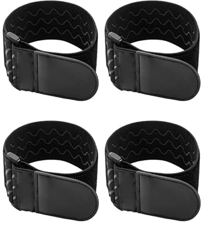 FUGLUS 4 PCS Cinturini Elastici con Chiusure a Strappo, 30 x 5cm, Cinghie Fissaggio, Cinghie a Strappo Utili per Prolunghe, Cavi, Corde, Flessibili, Bici e per Stringere i Pantaloni alle Caviglie