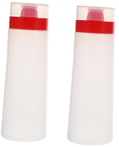 MOKKHNB Botellas Exprimibles de Salsa 300Ml 2 Piezas Botellas de Plástico para Condimentos Recipientes para Ensaladas Diseño Portátil Limpieza para Cocina