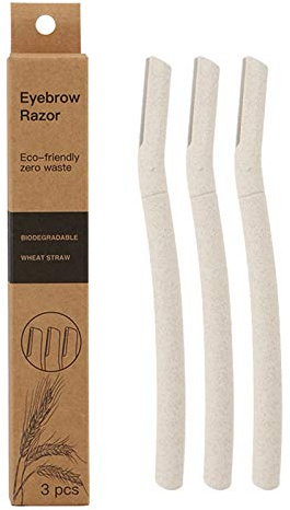TARSHYRY Weizenstroh Wegwerfbar Augenbrauen Rasiermesser 3 Pack Beauty Tool für Haarentfernung Rasierer Grau Grau