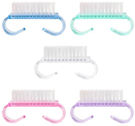 Zegnuem Lot de 5 brosses à ongles, avec poignée, 48 touffes de poils en nylon, pour un nettoyage fin et une texture