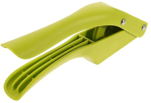 FONDOTIN Presse-Ail Multifonction en Acier Inoxydable Rouleau à Ail et Éplucheur en Silicone Presse-Ail à Bascule Manuel Ustensile Cuisine Pratique pour Hacher et Écraser L'Ail Cuisine