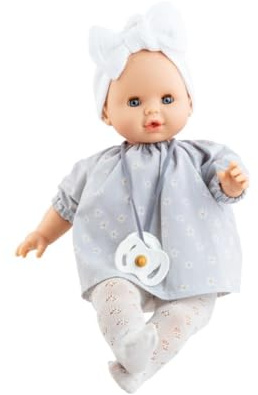 Paola Reina Puppe Sonia hellgrau Blumen Mechanismus 36 cm Puppen Spielzeug