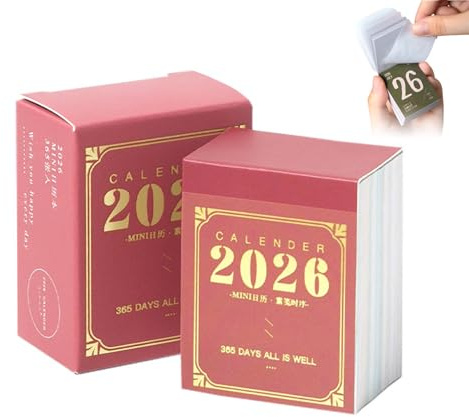 2026 Mini-Tischkalender, kleiner Abreißkalender, Büro-Studentenplaner für eine effiziente Tagesplanung, Zielverfolgung, Heimdekoration