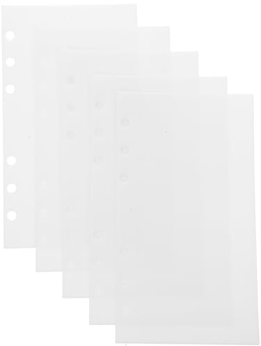 MAGICLULU Lot de 5 Pochettes Transparentes pour Classeur à Anneaux A6, Inserts Budget Polyvalents, Pochettes à Feuilles Mobiles en Pp, Accessoires Bureau pour Organisation Quotidienne