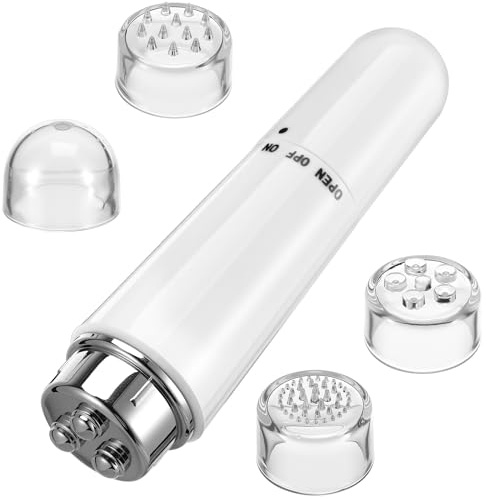 FRCOLOR Massaggiatore Viso Elettrico Tecnologia Elettroplaccata Avanzata 4 in 1 Dispositivi Multifunzionali per Ridurre Gonfiore, Design Ergonomico in Abs per Uso Quotidiano a Casa