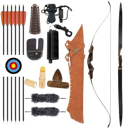 60 Recurvebogen Set 60 lbs – Takedown Rechtshänder für Jagd & Scheibenschießen