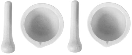 Genérico Mortero de Porcelana 60mm con Mano para Moler Ajo y Medicamentos, Juego 2 Piezas para Cocina y Laboratorio, Utensilio Compacto y Ergonómico para Triturar Especias Estilo Aleatorio