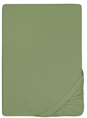 biberna Premium Frottee-Stretch Spannbetttuch 180x200-200x200 cm grün | 80% Baumwolle, 20% Polyester | Spannbettlaken bügelfrei, weich & Rundumgummizug | Oeko-TEX Zertifiziert | Modell 0012344