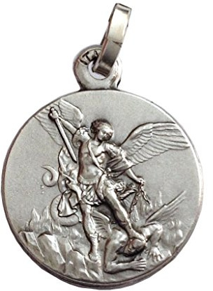 I G J Saint Michael The Archangel Medal - Patron Saint Medal, Small Size, 925 Sterling Silver, Made in Italy