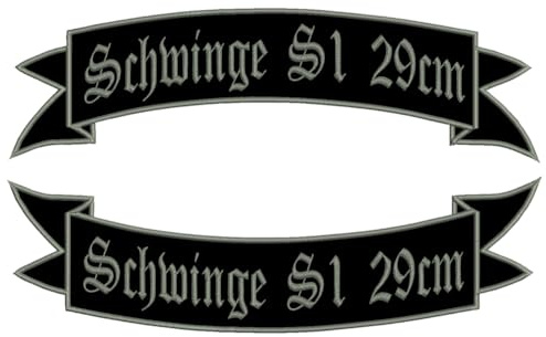 Aufnäher-Set obere + untere Schwinge S1 - viele Größen und Farben zur Auswahl - 29x8,5cm - personalisiert
