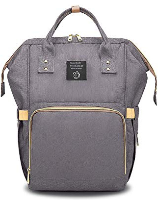 SONARIN Baby Wickelrucksack, Wickeltasche, Multi-Funktions-Reise-Rucksack-Organizer mit Flasche isoliert Taschen,Wasserdicht, Große Kapazität, Stilvoll und Langlebig, Ideal Geschenk(Grau)