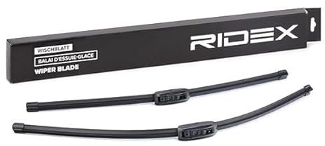 RIDEX Escobilla Limpiaparabrisas Juego de 2 Escobillas con spoiler Delante | Tipo de escobilla: Escobilla con hoja plana Sin marco | Longitud 1: 700mm | Longitud 2: 575mm 298W0006