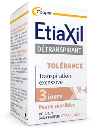 ETIAXIL - Déodorant Détranspirant - Traitement Transpiration Excessive - Aisselles - TOLÉRANCE - Efficacité 3 jours - 15 ml