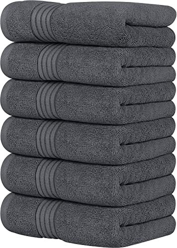 Utopia Towels - Premium Handtücher - 100% gekämmte, ringgesponnene Baumwolle, ultraweich und sehr saugfähig, Dicke Handtücher 41 x 71 CM's, hochwertige Handtücher (6er-Pack, Grau)