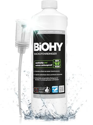 BiOHY Nettoyant pour Four à Haute Concentration (Bouteille de 1l) + Distributeur | dégraissant pour Un Nettoyage Rapide et Facile du Four - sans frotter (Backofenreiniger)