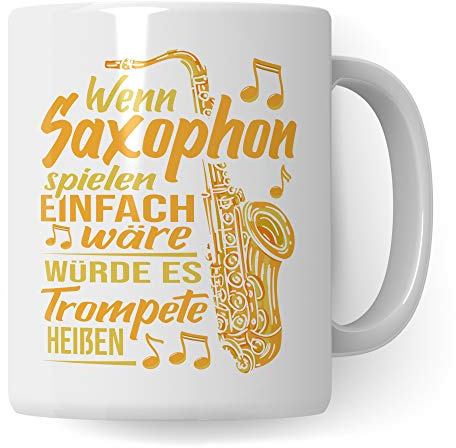 Pagma Druck Saxophon Geschenk Becher Saxophon Tasse Saxofon Geschenkidee Saxophonist Saxophonspieler Saxophone Retro Design