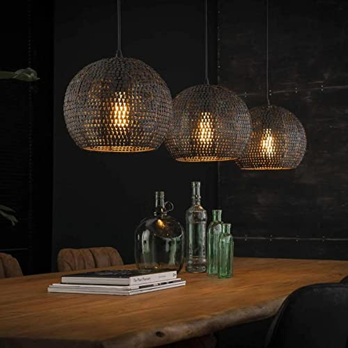 famlights Retro Pendellampe Melody für Esstisch/Hängeleuchte rustikal/Vintage Pendelleuchte/Esszimmerlampe industrial/Dimmbar 3- flammige Hängelampe Glas/Deckenleuchte/Pendelleuchte E27