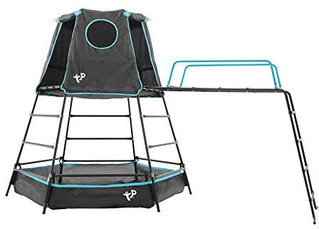 TP Toys Klettergerüst Spielturm Explorer Spielturm Kinder Outdoor Kletterturm Schwarz 306x208x201cm