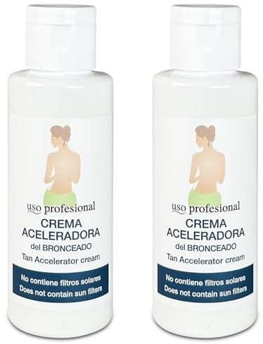 Crema Aceleradora del Bronceado - 2 x 100 ml - Bronceador Intensivo sin Filtros Solares