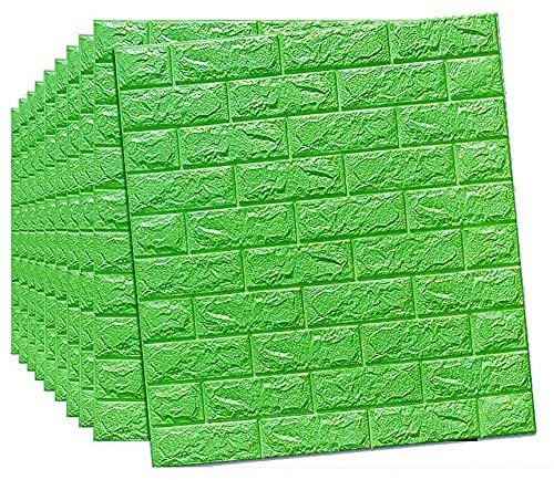77X70cm Papier Peint En Briques Blanches 3D, Panneaux Muraux 3D Fond D'écran de Mur de Briques Autocollant Auto-Adhésif Panneau Mural Étanche pour La Décoration de La Maison Bricolage C,20pcs