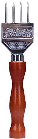 SOLUSTRE Ice Pick Edelstahl mit Holzgriff Japanischen Stil Brecher 4- Spike Hacker für Bartender Bars Home Küche Werkzeug