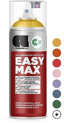 COSMOS LAC Sprühlack matt mit hoher Deckkraft - Spraydosen DIY Lack - Sprühfarbe Acryl Spray - Paint Farbspray Sprühdose Lackspray (RAL 1018 - zinkgelb,matt)