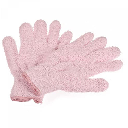 sourcing map Dusting Cleaning Gloves Microfiber Mittens for Plant Blinds Lamp Window, Pink 2 Pairs