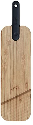 Trebonn - Artù Integriertes Salamimesser und Brett aus Bambus, mit integriertem Aufschnittmesser, 43x11x2.4 cm. Zum Aufschneiden von Salami, mit Schlitz um das Schneiden zu erleichtern.