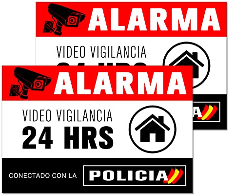 Pegatina alarma securitas - Cartel zona videovigilada adhesivo - Pegatinas Aviso a la Policía - Placa videovigilancia – 14,8 x 10,5 cm (2)