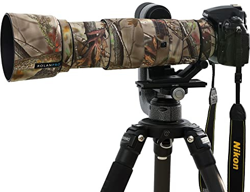 ROLANPRO Cubierta de Lente de Camuflaje para Nikon AF-S 200-500 mm f/5.6E FL ED VR, Funda Protectora de Lente de cámara #20, Impermeable