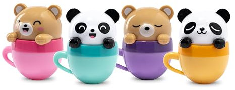 MARTINELIA - Baume à lèvres Kawaii Tasse Pour Enfant - 1 unité aléatoire parmi 4 modèles Kawaii (Pastèque, Pomme verte, Raisin, Ananas) - Baume Hydratant à Lèvres Pour Fille