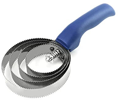 QWORK® Doppelseitiger Striegel, Pferdebürste, 4 Ringen, mit Soft Touch Griff