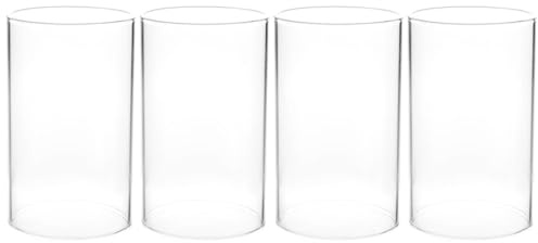 4 stycken vindljusglas glascylinder, munblåst, öppet glas, ljushållare, reservglas utan golv, värmeljusglas för ljus, lykta, hem, vardagsrum, bröllop, dekoration 10 x 6 cm