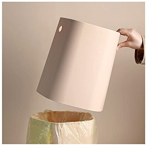 Cubos de Basura Plástico redondo pequeño bote de basura Papelera con la manija de contenedores de basura papelera for cuartos de baño, polvo de salones, cocinas, oficinas en casa, Bote de Basura ( Col