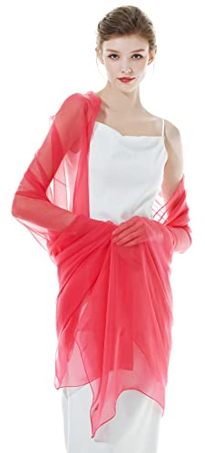 BEAUTELICATE Damen Stola Schal für Abendkleider Sheer Leichter Umschlagtücher Tücher Wraps Bolero Sommer für Festlich Hochzeit Braut 17 Farben