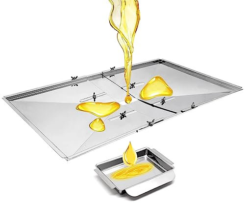 Adviace Grill-Tropfpfpfannen, 61 cm – 68,6 cm, verstellbare Fettschale mit Auffangpfanne für Dyna Glo, BHG Grill, Nexgrill, Backyard Grill, Kenmore, Expert und Uniflame, Edelstahl-Tropfschalenpfannen.