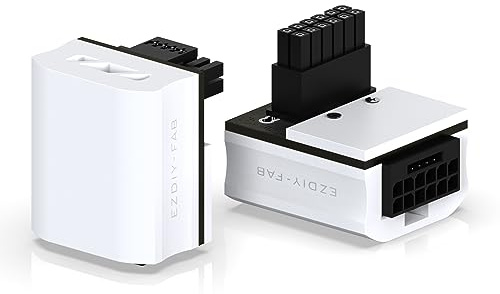 EZDIY-FAB 12VHPWR 12+4 Pin Winkelstecker Netzteil für Grafikkarte der RTX40'-Serie,Unterstützt 600W Ausgang, Kompatibel mit RTX4090,4080,4070ti -90 Grad RVS Typ-Weiß-1Pack