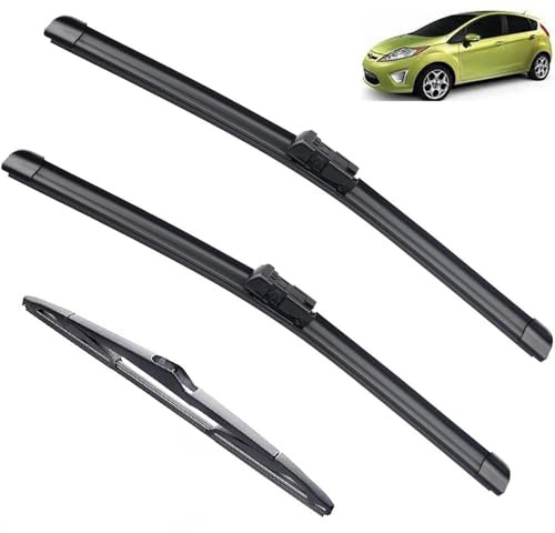 Scheibenwischer vorne und hinten, kompatibel mit Ford Fiesta 7 2008–2016, Windschutzscheibe, Windschutzscheibe, Fensterbürsten, 26 Zoll + 15 Zoll + 12 Zoll (Size : Left Hand Drive)